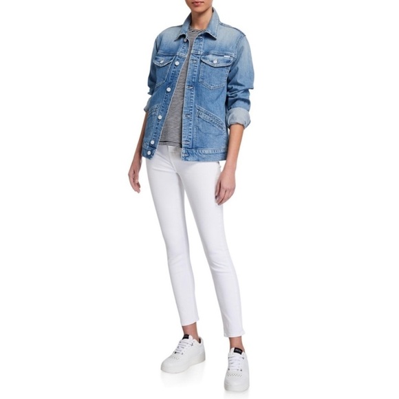 Jen7 by 7 for All Mankind Tummy Slimming Skinny Cropped Jeans Womens Sz 18 White - Picture 1 of 15